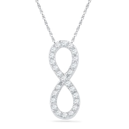 0.20 CT. T.W. Diamond Infinity Pendant in 10K White Gold