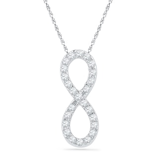 0.20 CT. T.W. Diamond Infinity Pendant in 10K White Gold