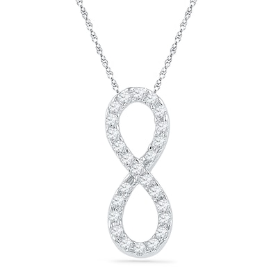 0.20 CT. T.W. Diamond Infinity Pendant in 10K White Gold