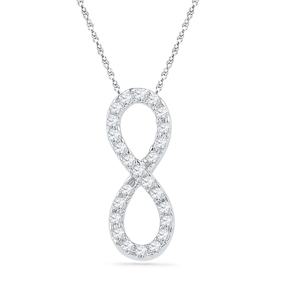 0.20 CT. T.W. Diamond Infinity Pendant in 10K White Gold