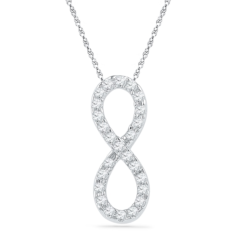 0.20 CT. T.W. Diamond Infinity Pendant in 10K White Gold