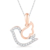 Thumbnail Image 1 of 0.10 CT. T.W. Diamond Dove Pendant in 10K Rose Gold