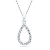 Diamond Accent Teardrop Pendant in 10K White Gold