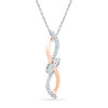 0.10 CT. T.W. Diamond Infinity with Knot Pendant in Sterling Silver and 10K Rose Gold