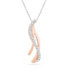 0.10 CT. T.W. Diamond Flowing Ribbon Pendant in 10K Rose Gold
