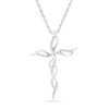 Diamond Accent Cascading Cross Pendant in 10K White Gold