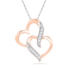 Diamond Accent Interlocking Hearts Pendant in 10K Rose Gold