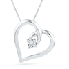 Thumbnail Image 0 of Diamond Accent Looping Heart Pendant in 10K White Gold