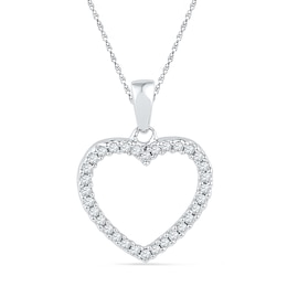 0.16 CT. T.W. Diamond Heart Pendant in 10K White Gold