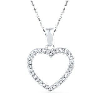 0.16 CT. T.W. Diamond Heart Pendant in 10K White Gold