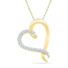 Thumbnail Image 0 of 0.10 CT. T.W. Diamond Tilted Heart Pendant in 10K Gold
