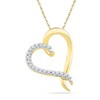 Thumbnail Image 0 of 0.10 CT. T.W. Diamond Tilted Heart Pendant in 10K Gold