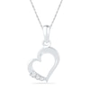 Thumbnail Image 0 of Diamond Accent Three Stone Tilted Heart Pendant in 10K White Gold