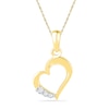 Thumbnail Image 0 of Diamond Accent Three Stone Tilted Heart Pendant in 10K Gold