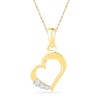 Thumbnail Image 1 of Diamond Accent Three Stone Tilted Heart Pendant in 10K Gold
