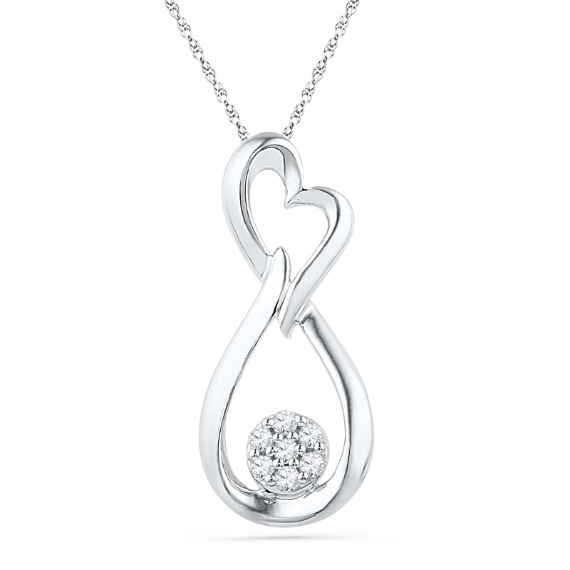 0.13 CT. T.W. Diamond Infinity Heart Pendant in Sterling Silver|Peoples Jewellers