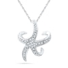 Thumbnail Image 0 of 0.20 CT. T.W. Diamond Starfish Pendant in Sterling Silver