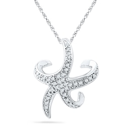 0.20 CT. T.W. Diamond Starfish Pendant in Sterling Silver