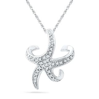 0.20 CT. T.W. Diamond Starfish Pendant in Sterling Silver