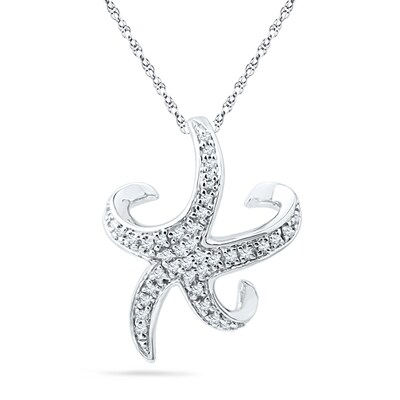 0.20 CT. T.W. Diamond Starfish Pendant in Sterling Silver