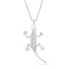 Thumbnail Image 0 of 0.10 CT. T.W. Enhanced Black and White Diamond Lizard Pendant in Sterling Silver