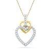 0.16 CT. T.W. Diamond Double Heart Pendant in 10K Gold