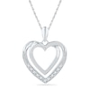 Diamond Accent Double Heart Pendant in Sterling Silver