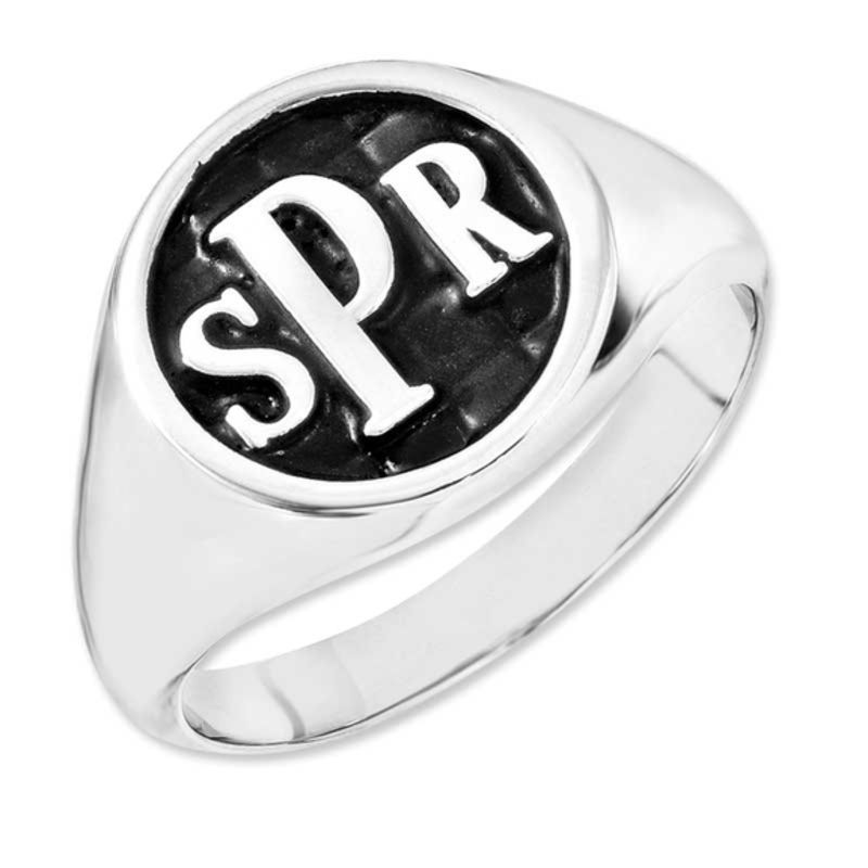 Mens monogram on sale signet ring