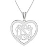 Thumbnail Image 1 of Monogram Heart Pendant in 14K White Gold (3 Initials)