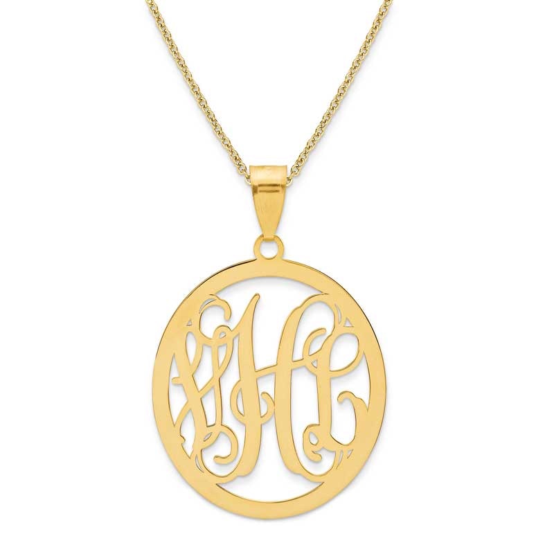 Monogram Oval Pendant in 10K Gold (3 Initials)|Peoples Jewellers