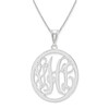 Thumbnail Image 1 of Monogram Oval Pendant in 10K White Gold (3 Initials)