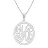 Thumbnail Image 0 of Monogram Oval Pendant in 10K White Gold (3 Initials)