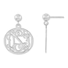 Thumbnail Image 0 of Monogram Oval Drop Earrings in 14K White Gold (3 Initials)