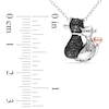 Thumbnail Image 2 of Black Diamond Accent Loving Cats Pendant in Two-Tone Sterling Silver with Beaded Black Rhodium