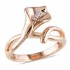 Thumbnail Image 1 of Diamond Accent Calla Lily Ring in Sterling Silver with Rose Rhodium