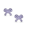 Thumbnail Image 0 of Child's Purple Crystal Bow Stud Earrings in 14K Gold