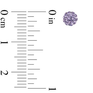 Purple Crystal Ball Stud Earrings in 14K Gold