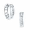 Thumbnail Image 1 of 0.25 CT. T.W. Diamond Hoop Earrings in Sterling Silver