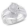 0.25 CT. T.W. Diamond Swirl Bridal Set in Sterling Silver