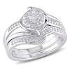 Thumbnail Image 1 of 0.25 CT. T.W. Diamond Swirl Bridal Set in Sterling Silver