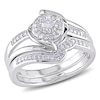 Thumbnail Image 0 of 0.25 CT. T.W. Diamond Swirl Bridal Set in Sterling Silver