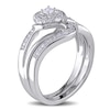Thumbnail Image 2 of 0.25 CT. T.W. Diamond Swirl Bridal Set in Sterling Silver