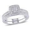 Thumbnail Image 1 of 0.24 CT. T.W. Multi-Diamond Square Frame Bridal Set in Sterling Silver