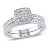 Thumbnail Image 0 of 0.24 CT. T.W. Multi-Diamond Square Frame Bridal Set in Sterling Silver