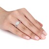 Thumbnail Image 2 of 0.24 CT. T.W. Multi-Diamond Square Frame Bridal Set in Sterling Silver