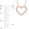 Thumbnail Image 2 of Lab-Created White Sapphire Small Heart Pendant in Sterling Silver with 14K Rose Gold Plate
