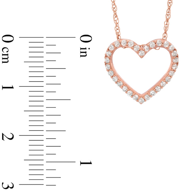 Lab-Created White Sapphire Small Heart Pendant in Sterling Silver with 14K Rose Gold Plate