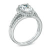Pear-Shaped Lab-Created White Sapphire Fashion Ring Set in Sterling Silver