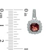 Thumbnail Image 3 of Garnet and 0.11 CT. T.W. Diamond Pendant, Ring and Earrings Set in Sterling Silver - Size 7