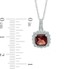 Thumbnail Image 4 of Garnet and 0.11 CT. T.W. Diamond Pendant, Ring and Earrings Set in Sterling Silver - Size 7